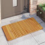 vidaXL Tapis de bain Uni Marron 100 x 55 cm bois