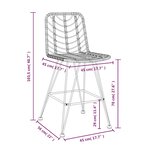 vidaXL Tabourets de bar lot de 2 Noir Résine tressée et acier