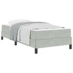 vidaXL Lit à ressorts avec matelas Gris clair 90 x 210 cm tissu