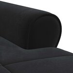 vidaXL Chaise longue avec coussin Noir 91 x 157 x 91 cm Velours