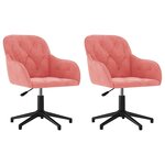 vidaXL Chaises pivotantes à manger lot de 2 Rose Velours