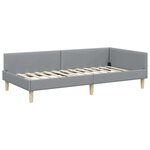 vidaXL Cadre de lit d'angle avec matelas 2 Pièces Gris clair tissu