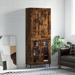 vidaXL Buffet haut Chêne fumé 69 5x34x180 cm Bois d'ingénierie