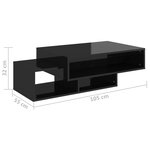 vidaXL Table basse noir brillant 105x55x32 cm bois d'ingénierie