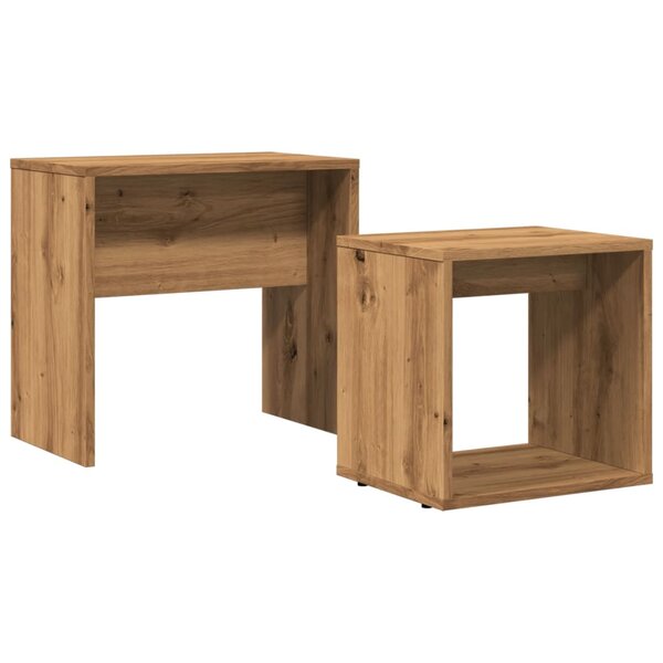 vidaXL Tables basses gigognes 2 Pièces chêne artisanal bois d'ingénierie