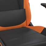 vidaXL Chaise de jeu de massage et repose-pied Noir&Orange Similicuir