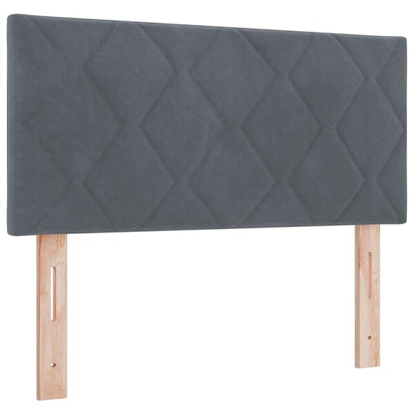 vidaXL Tête de Lit LED Geometric Manuel Gris foncé 90 cm Velours