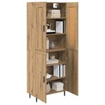 vidaXL Haut Armoire 2 Pièces Chêne artisanal Bois Aggloméré et Verre