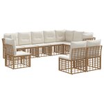 vidaXL Ensemble de canapés d'extérieur Naturel Polyester