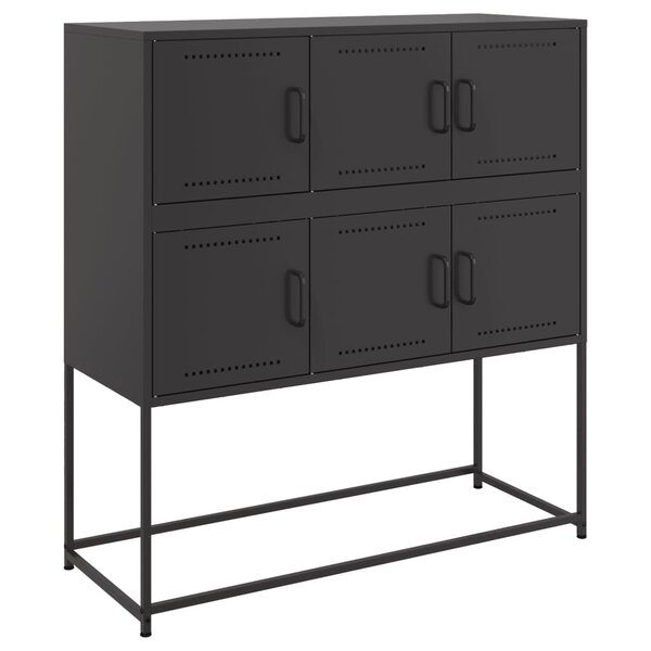 vidaXL Buffet noir 100 5x39x107 cm acier laminé à froid