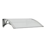 vidaXL Auvent de porte Gris et transparent 80x75 cm Polycarbonate