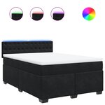 vidaXL Sommier à lattes de lit avec matelas Noir 140x190 cm Velours