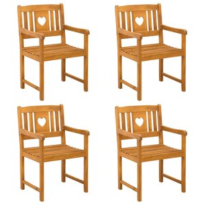 vidaXL Chaises de jardin 4 Pièces Naturel Bois d'Acacia Massif