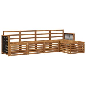 vidaXL Ensemble de canapés d'extérieur 5 Pièces Naturel