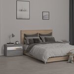vidaXL Tables de chevet 2 Pièces et lumières LED Sonoma gris 60x35x40 cm