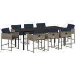 vidaXL Ensemble de salle à manger pour jardin 9 pc Gris polyrotin