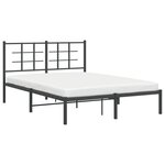 vidaXL Cadre de lit métal sans matelas avec tête de lit noir 140x190cm