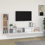 vidaXL Ensemble de meubles TV 3 Pièces Blanc Bois d'ingénierie