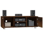 vidaXL Meuble TV Chêne fumé 120x40 5x35 cm Bois d'ingénierie