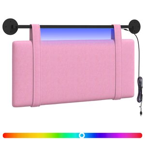 vidaXL Tête de lit suspendue Avec lumière LED Rose Tissu