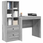 vidaXL Bureau avec rangement 2 Pièces Sonoma gris Bois d'ingénierie