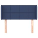 vidaXL Tête de lit avec oreilles Bleu 103x16x78/88 cm Tissu