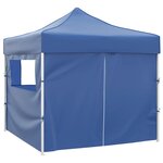 vidaXL Tente pliable avec 4 parois Bleu 3 x 3 m