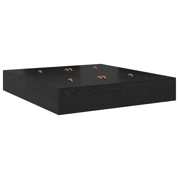 vidaXL Cadre de lit de rangement Chêne noir 200x200 cm