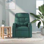 vidaXL Fauteuil de massage inclinable Vert foncé Tissu
