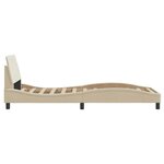 vidaXL Cadre de lit avec tête de lit Dover crème 90x190cm tissu