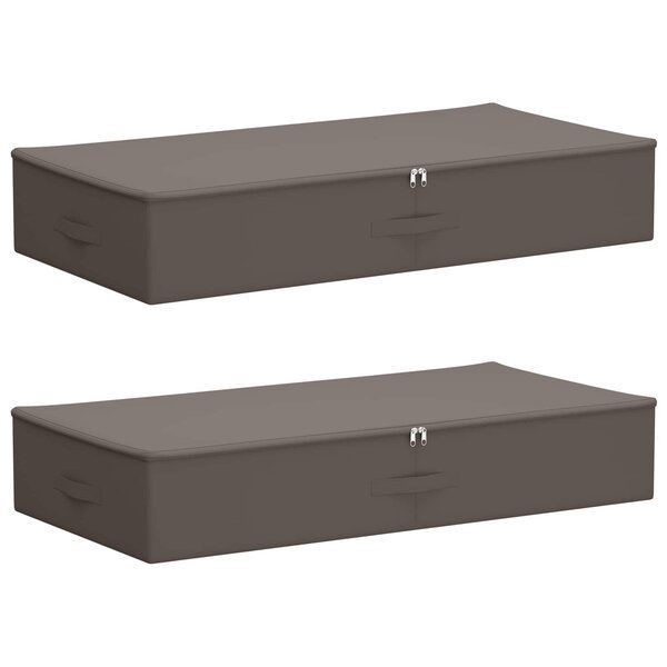 vidaXL Boîte de rangement 2 Pièces Gris 90 x 48 x 15 cm Tissu intissé