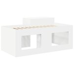 vidaXL Lit haut pour enfants avec bureau Blanc Bois d'ingénierie