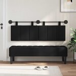 vidaXL Tête de lit suspendue Avec lumière LED Noir Tissu