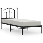 vidaXL Cadre de lit métal avec tête de lit noir 80x200 cm