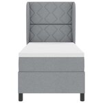vidaXL Lit à ressorts avec matelas Gris clair 80 x 200 cm tissu