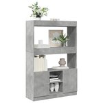 vidaXL Buffet haut gris béton 92x33x140 cm bois d'ingénierie