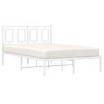 vidaXL Cadre de lit métal sans matelas et tête de lit blanc 120x190 cm