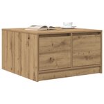 vidaXL Table basse avec tiroirs chêne artisanal 70 5x70x40 cm