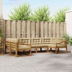 vidaXL Ensemble de canapés d'extérieur 6 Pièces Naturel et Beige