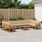 vidaXL Ensemble de canapés d'extérieur 11 Pièces Naturel et Beige