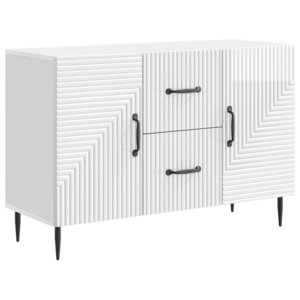 vidaXL Buffet Blanc brillant 89 x 34 5 x 60 cm Bois d'ingénierie