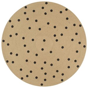 vidaXL Tapis fait à la main Jute avec imprimé à pois 150 cm