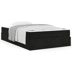 vidaXL Cadre de lit avec matelas Noir 140 x 190 cm Velours