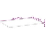 vidaXL Dessus de table rectangulaire 80x50x2 cm bois massif d'acacia