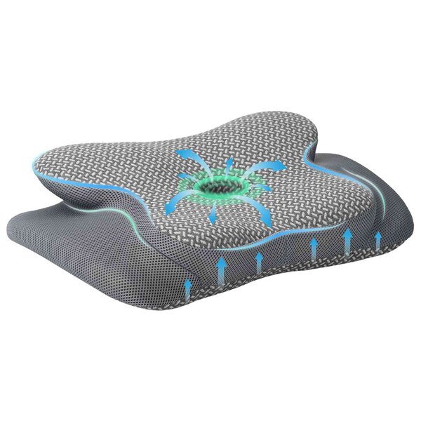 vidaXL Coussin pour le cou Gris 58 x 38 x 12 cm Polyester