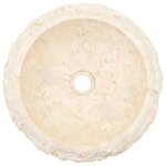 vidaXL Évier 40 x 12 cm Marbre Crème