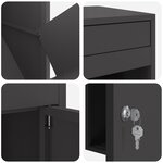 vidaXL Boîte de dépôt de colis Noir 41 x 38 x 103 cm Acier