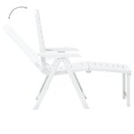 vidaXL Chaise longue pliable Plastique Blanc