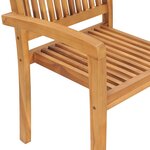 vidaXL Chaises de jardin empilables 4 Pièces Bois de teck solide