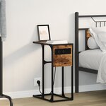 vidaXL Table de chevet Chêne fumé 41.5 x 26 x 60.5 cm